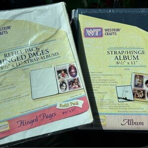 Strap/Hinge Scrapbook Album & Refill Pack - Navy